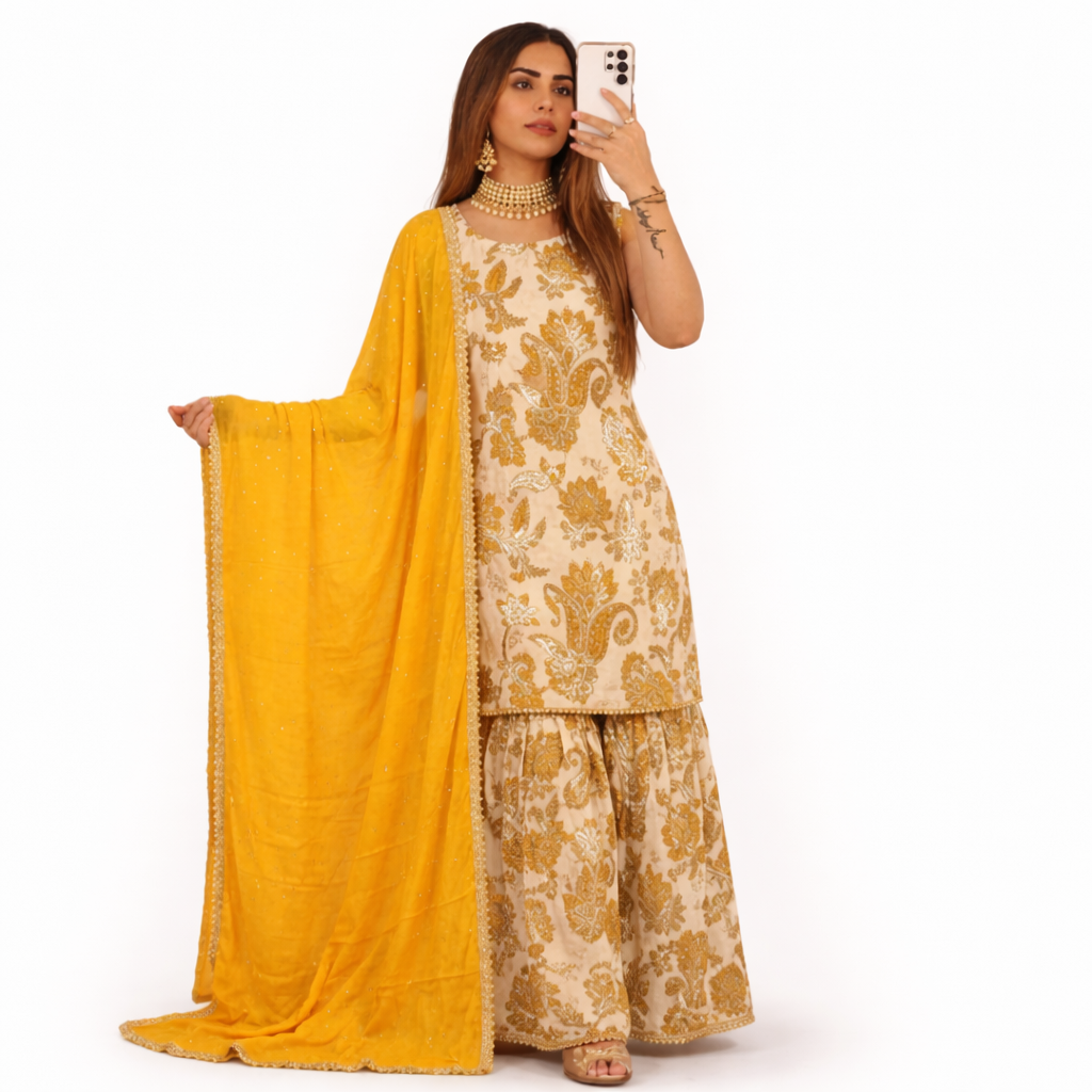 Haldi Style Sharara