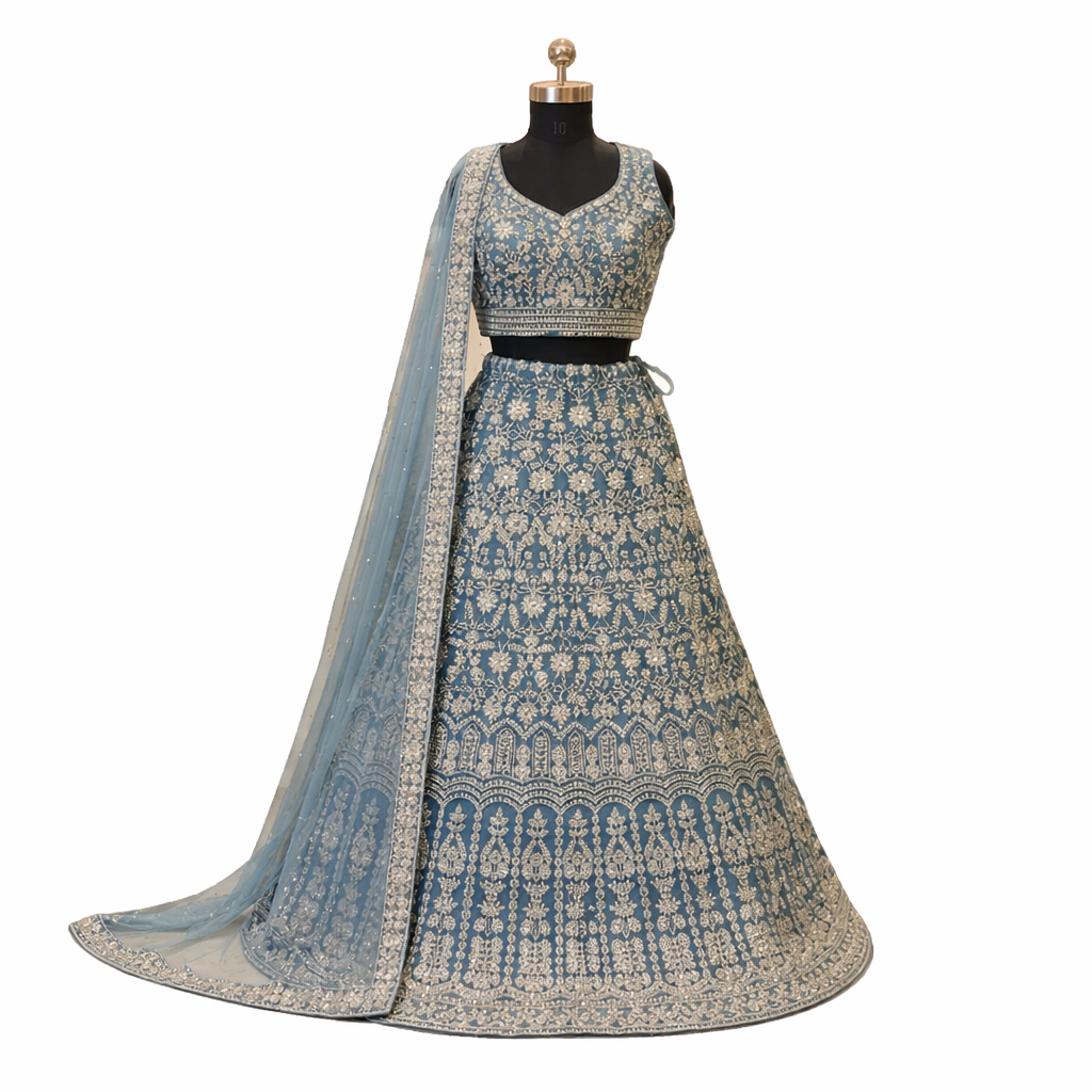 Elegant Mirror Work Lehenga