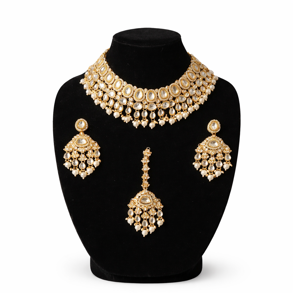 Traditional Clear Kundan Set