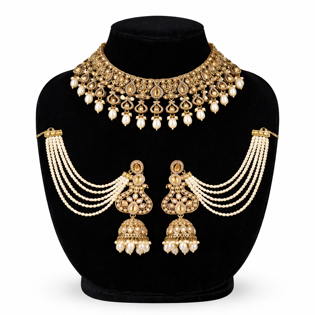 Heavy Brass Metallic Set With Passa