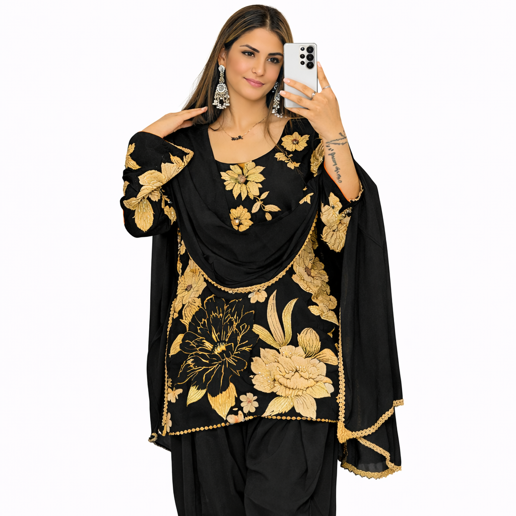 Noor-e-Gul Royal Blue Dhotti Suit