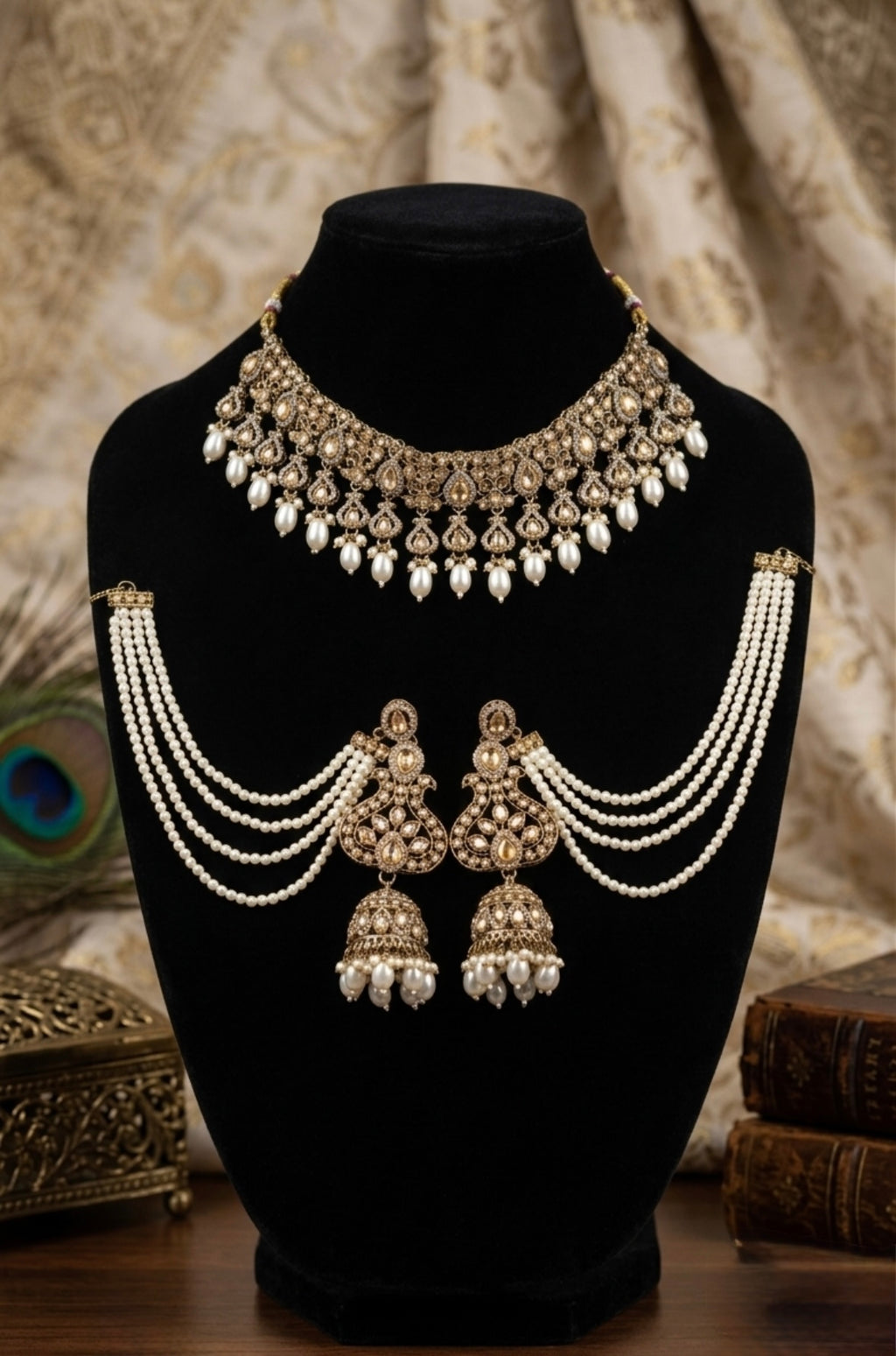 Heavy Brass Metallic Set With Passa
