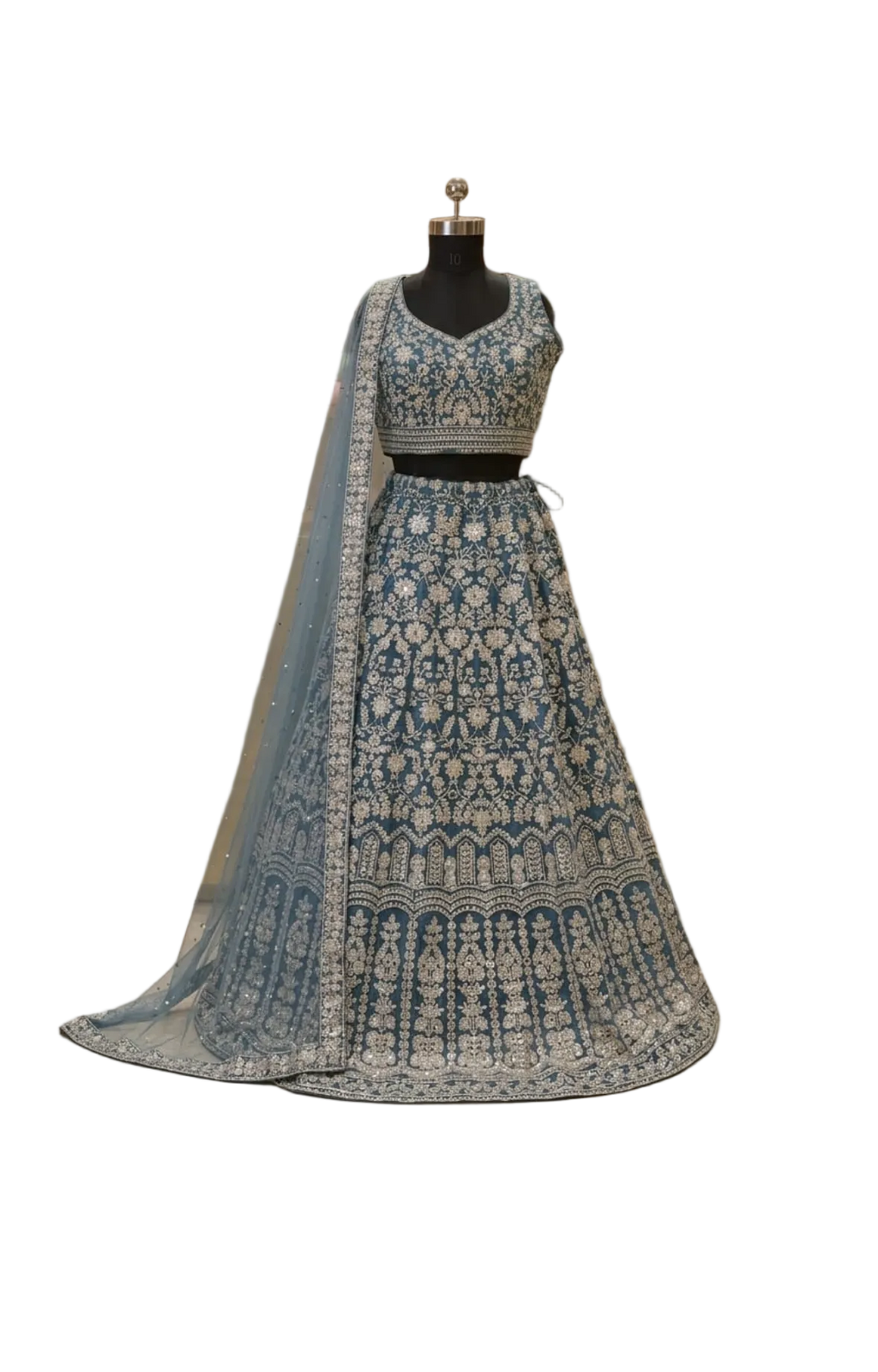 Elegant Mirror Work Lehenga
