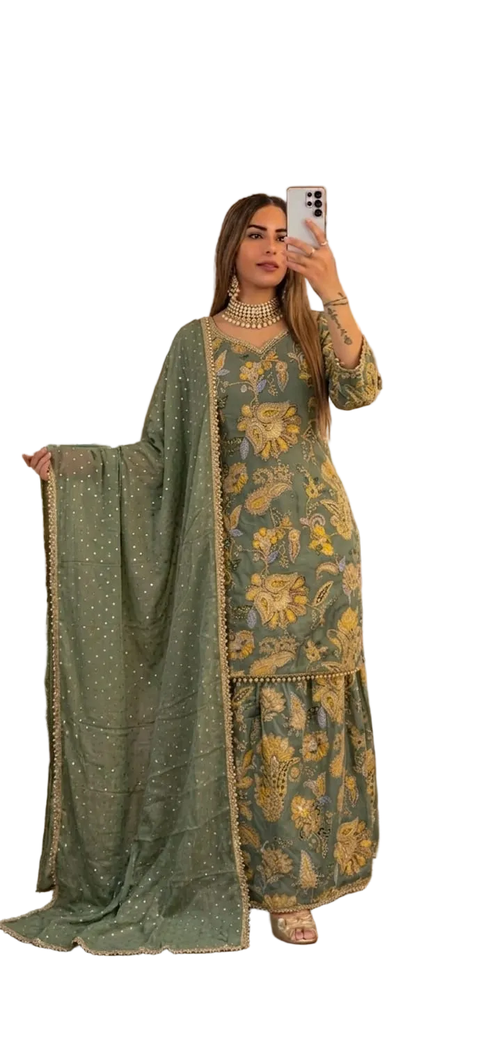 Haldi Style Sharara