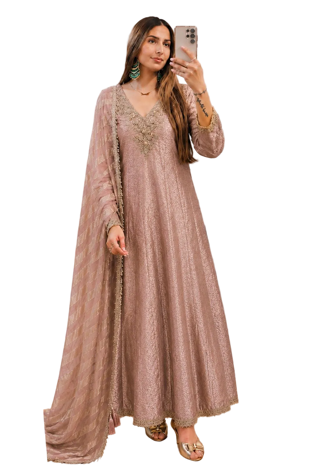 Glorious Brocade Frock Style