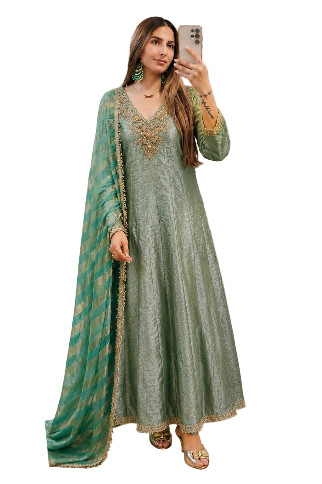 Glorious Brocade Frock Style