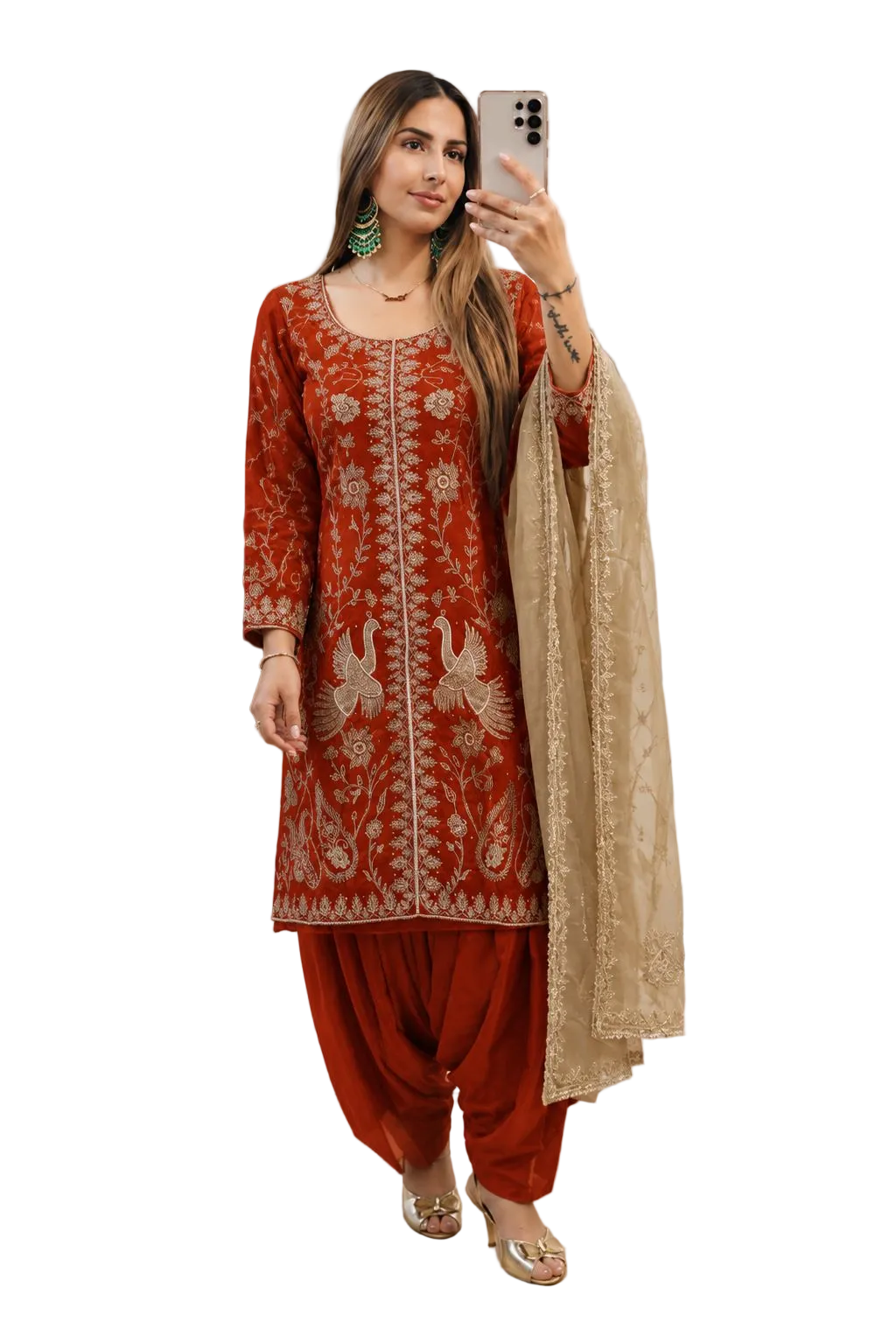 Crepe Beauty With Banarsi Duppatta