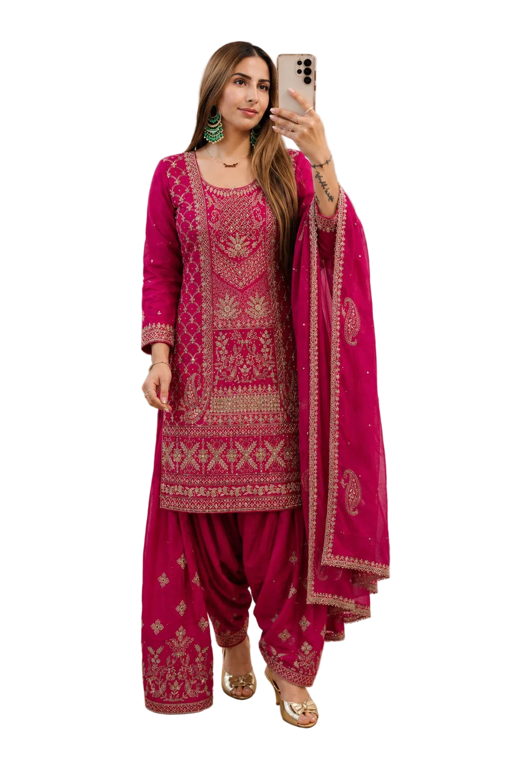 Heavy Pink Thread Handwork