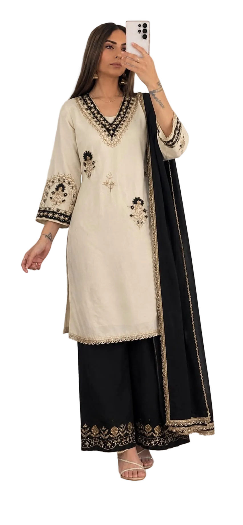 Simple Duo Coloured Sharara