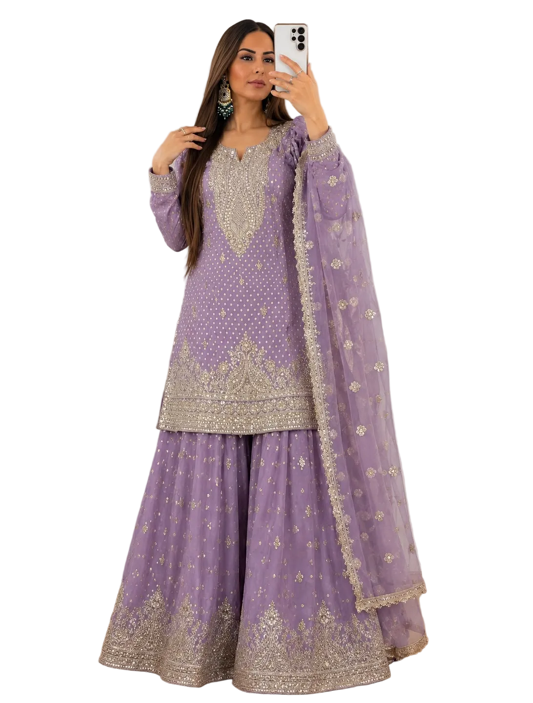 Purple Heavy Style Sharara