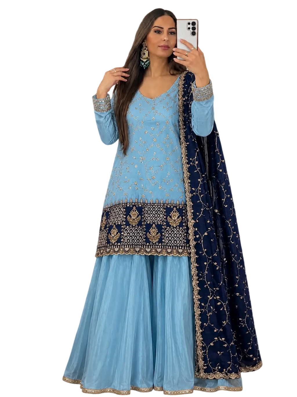 Duo Coloured Magestic Sharara