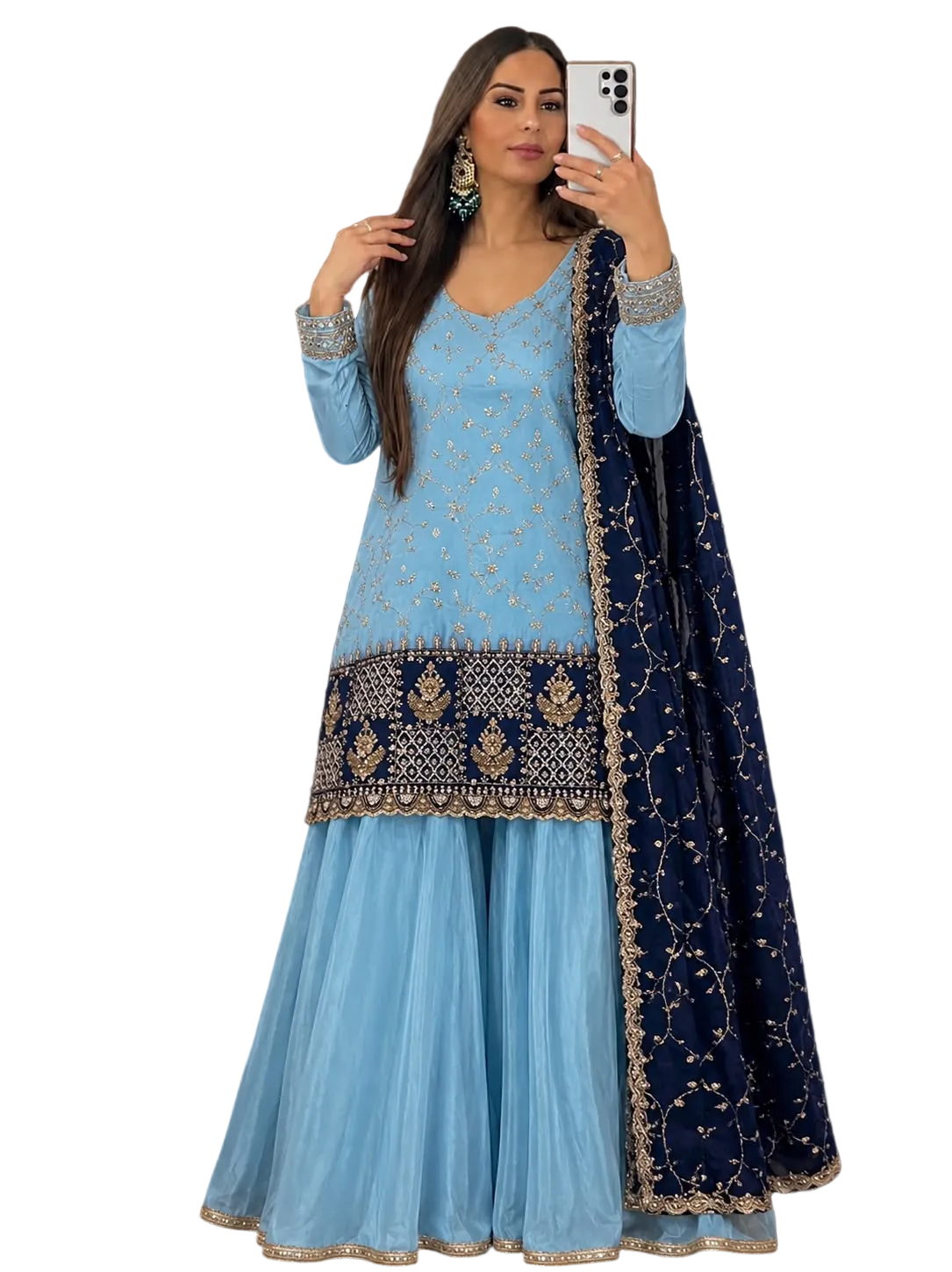 Duo Coloured Magestic Sharara