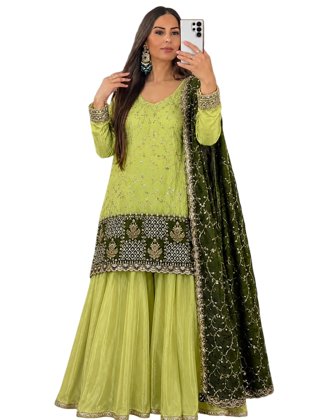 Duo Coloured Magestic Sharara