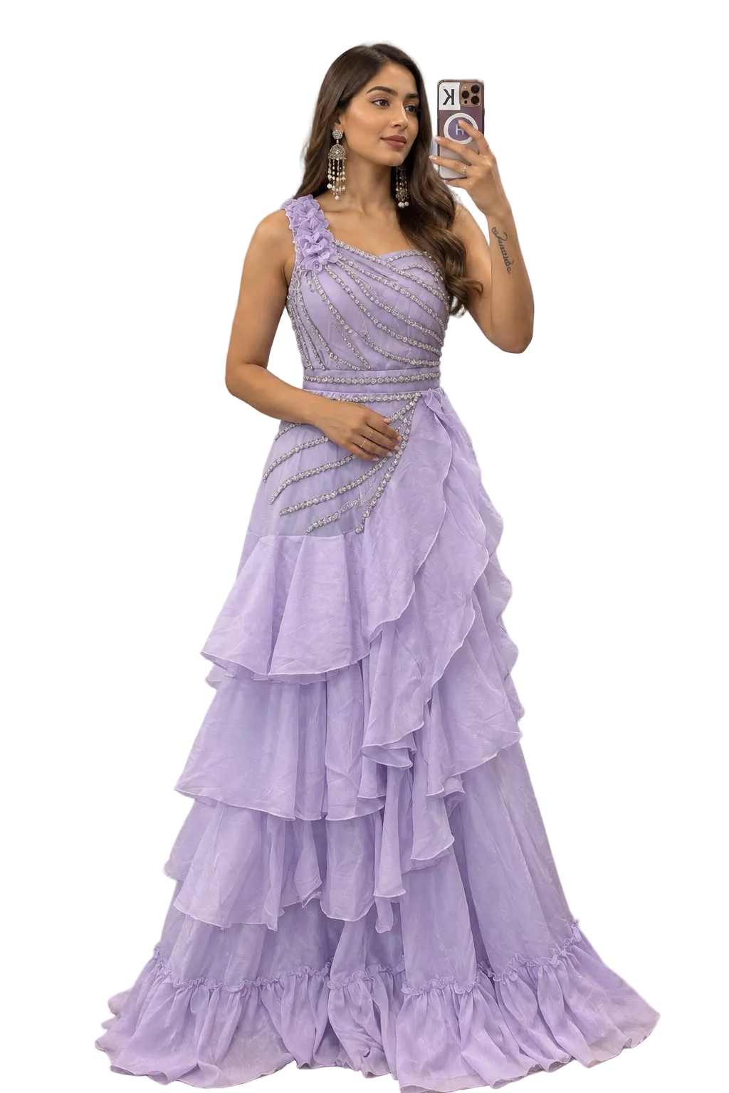 Purple Western Layer Styled Dress