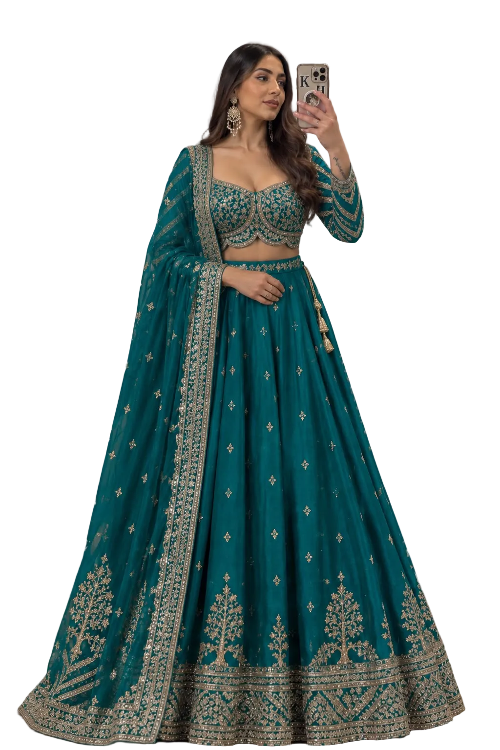 Turquoise Simple Elegant Lehenga