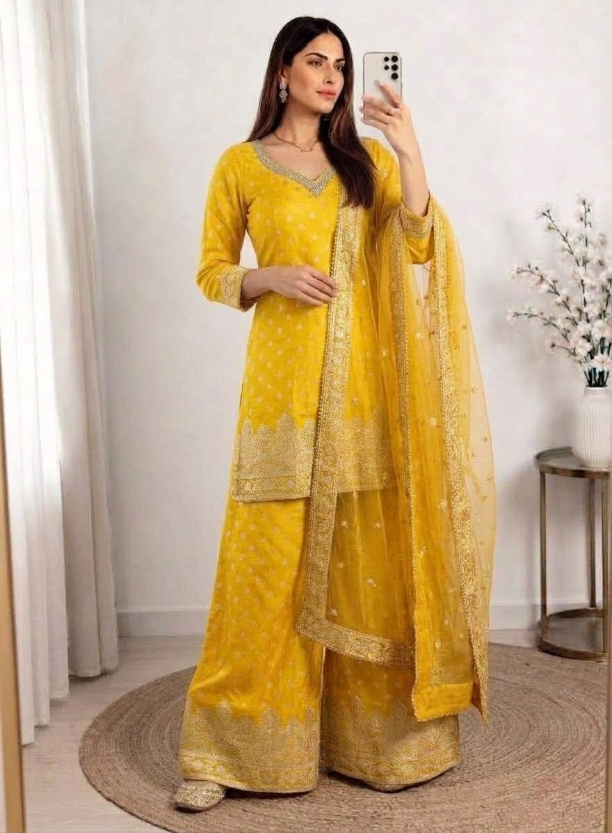 Golden Yellow Glow Sharara