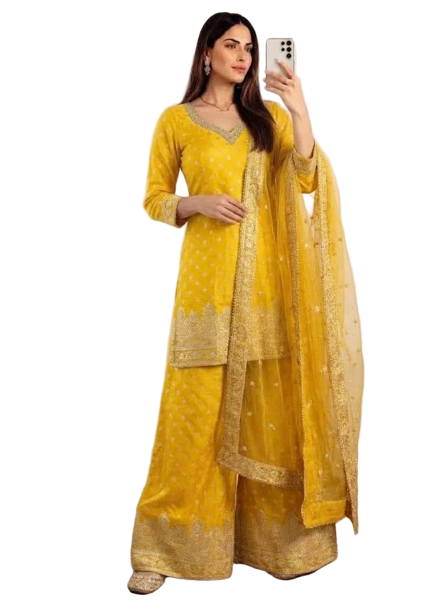 Golden Yellow Glow Sharara