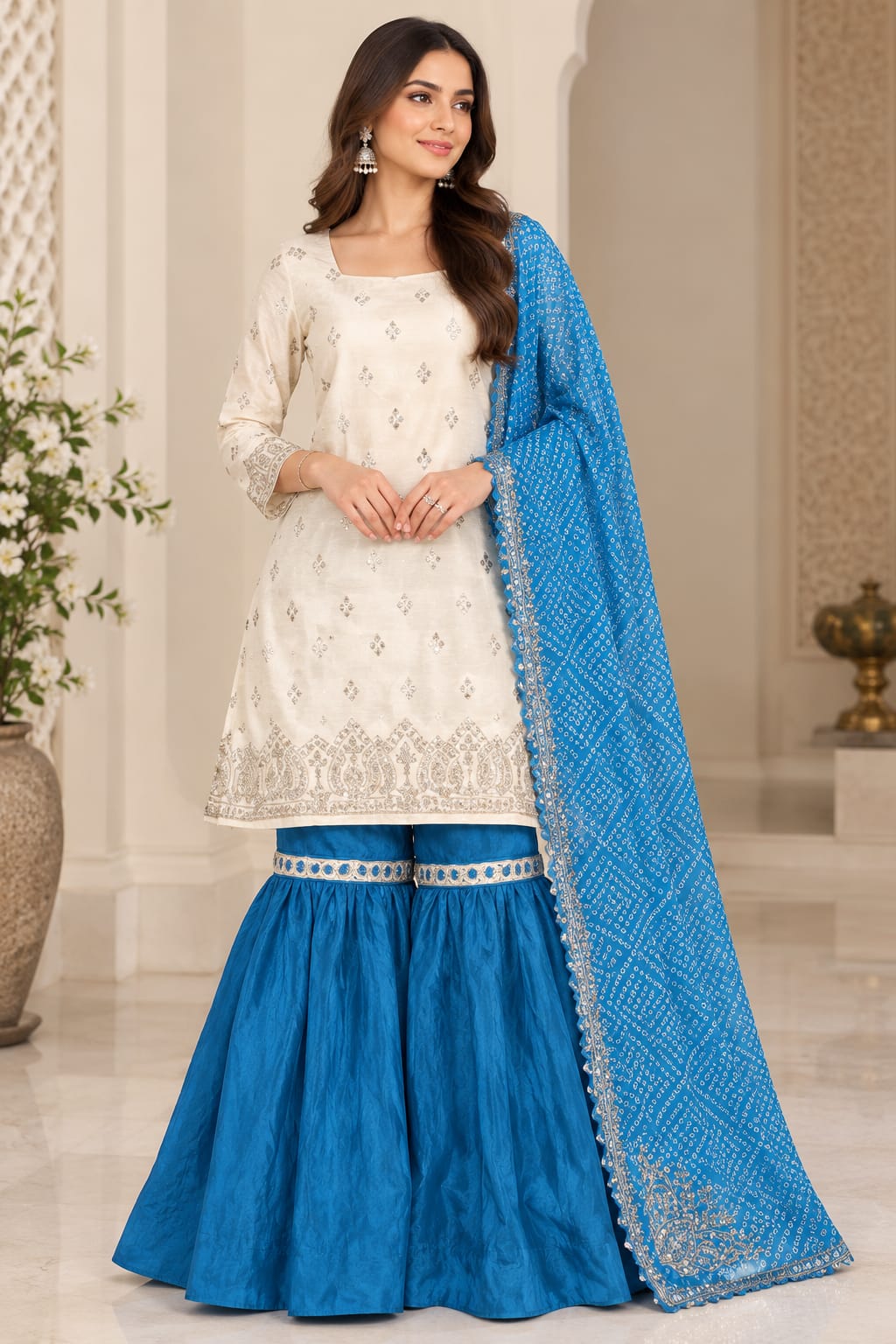 Sea Blue And White Royal Garara