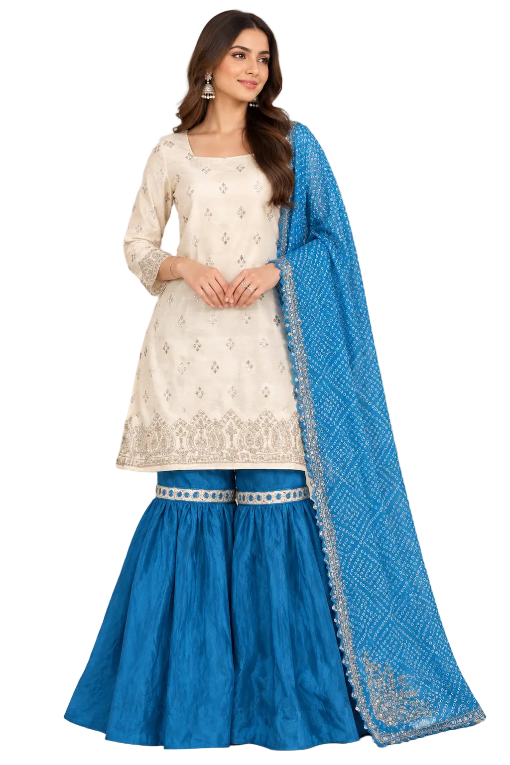 Sea Blue And White Royal Garara