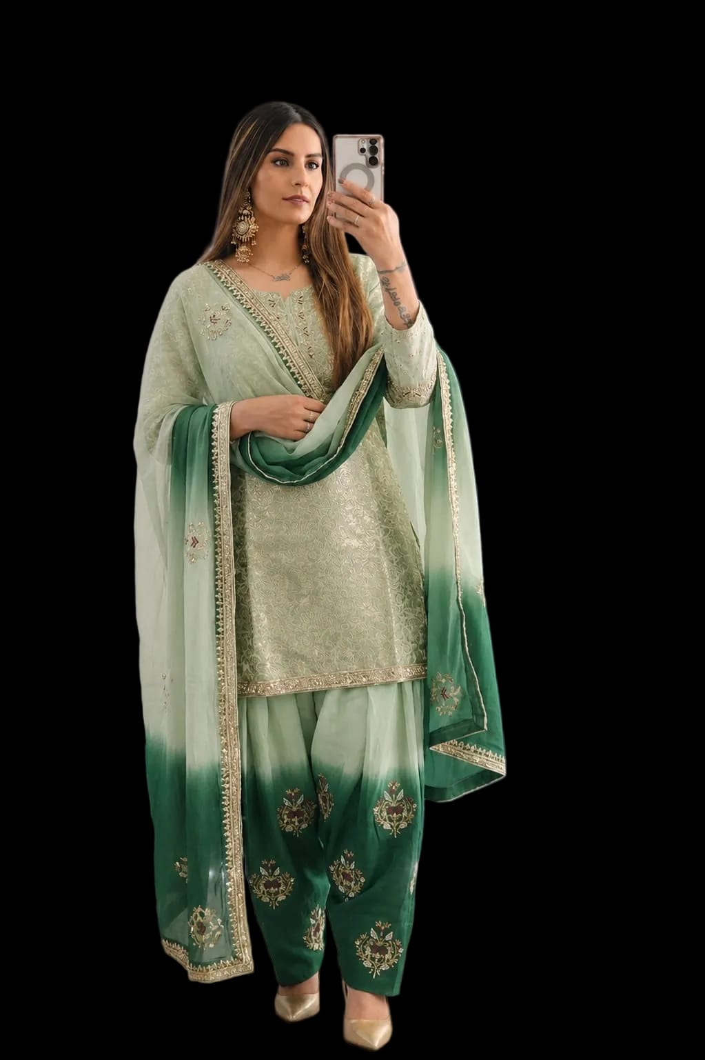 Green Gradient Farshi Suit