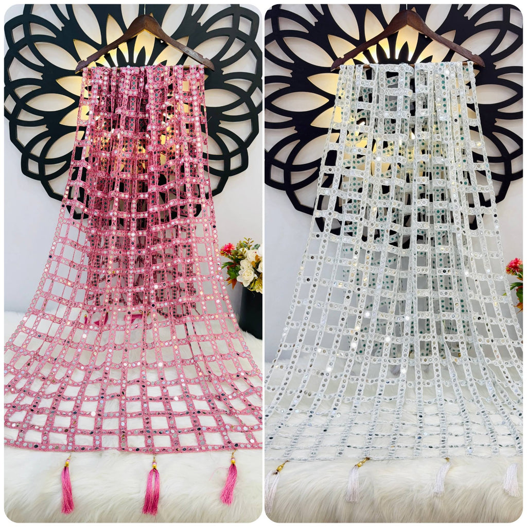 Mirror Duppatta+Shimmer Frock