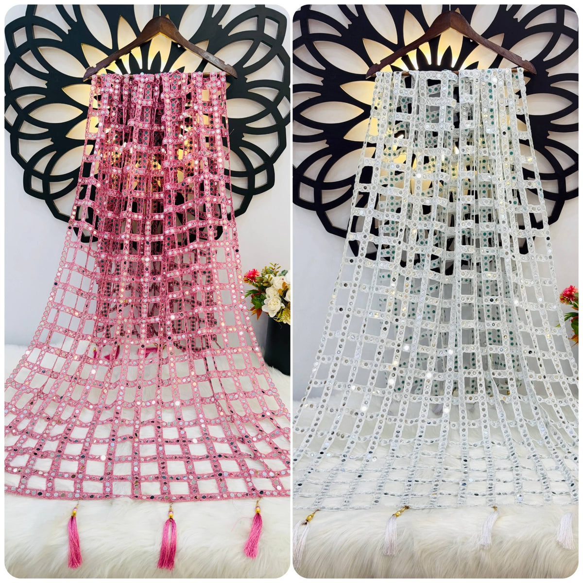 Mirror Duppatta+Shimmer Frock