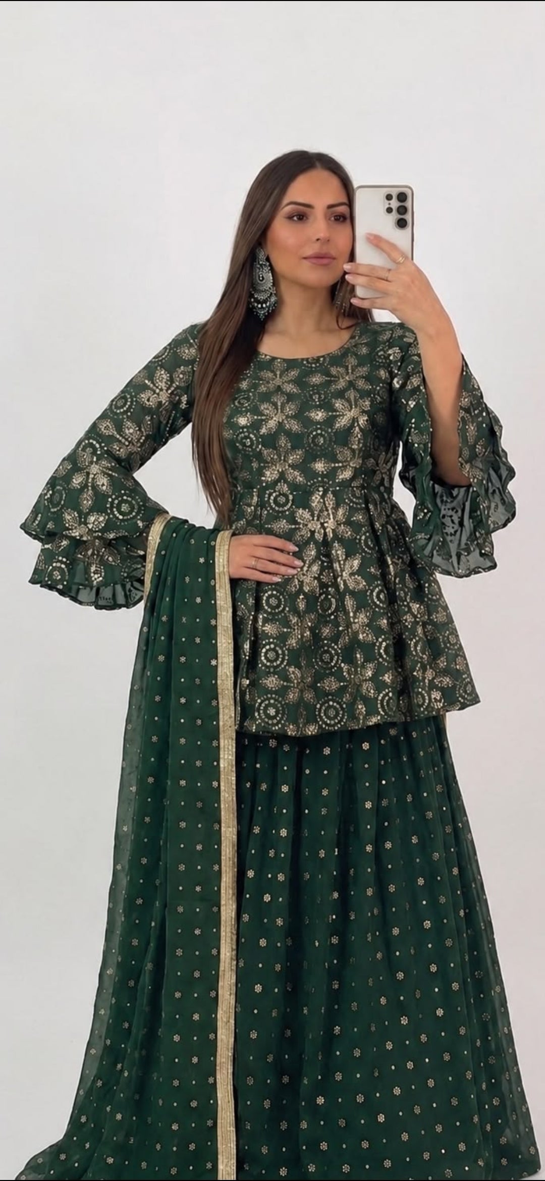Bottle Green Lehenga