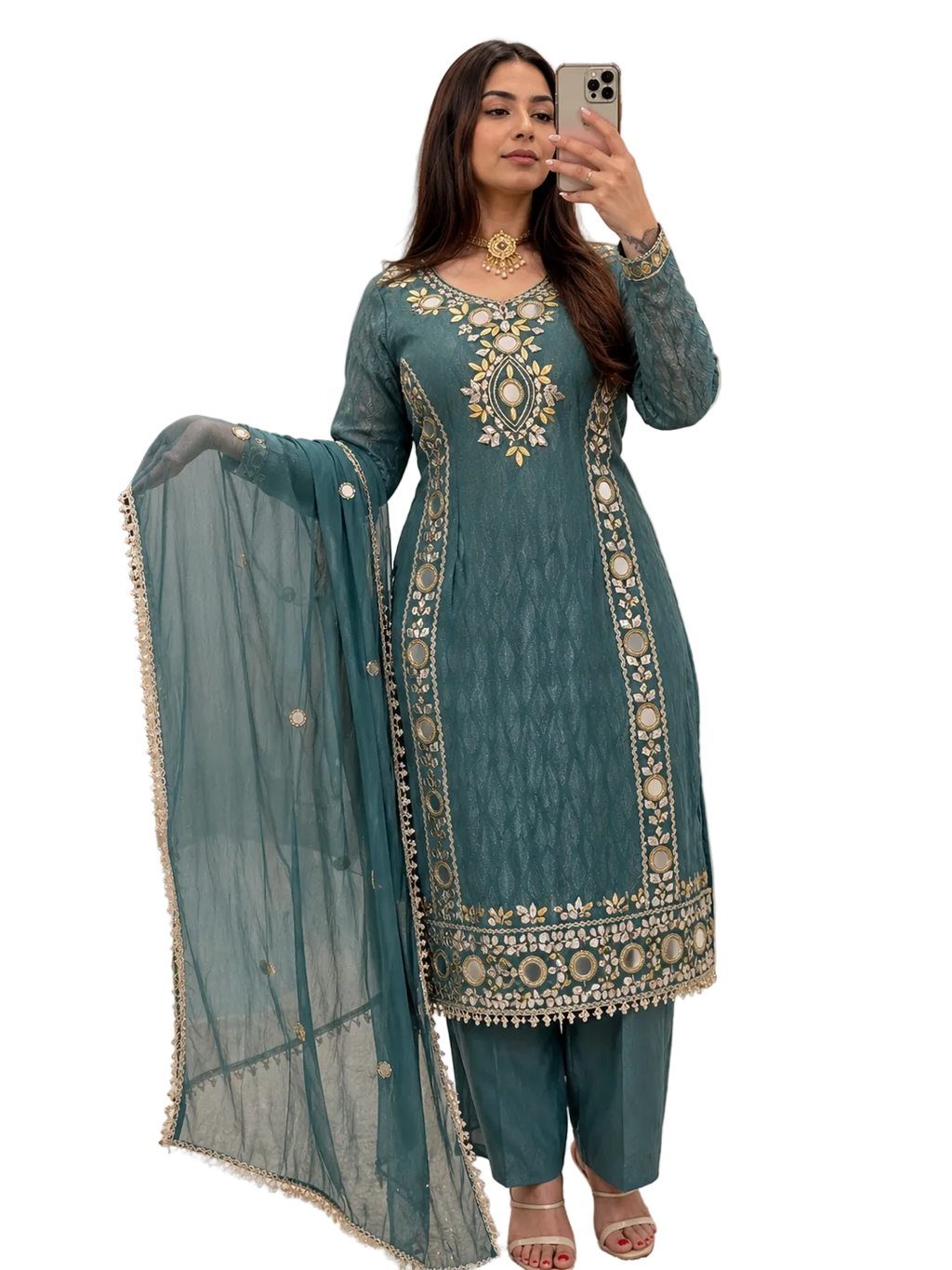 GotaPatti Mirror Plazzo Pant