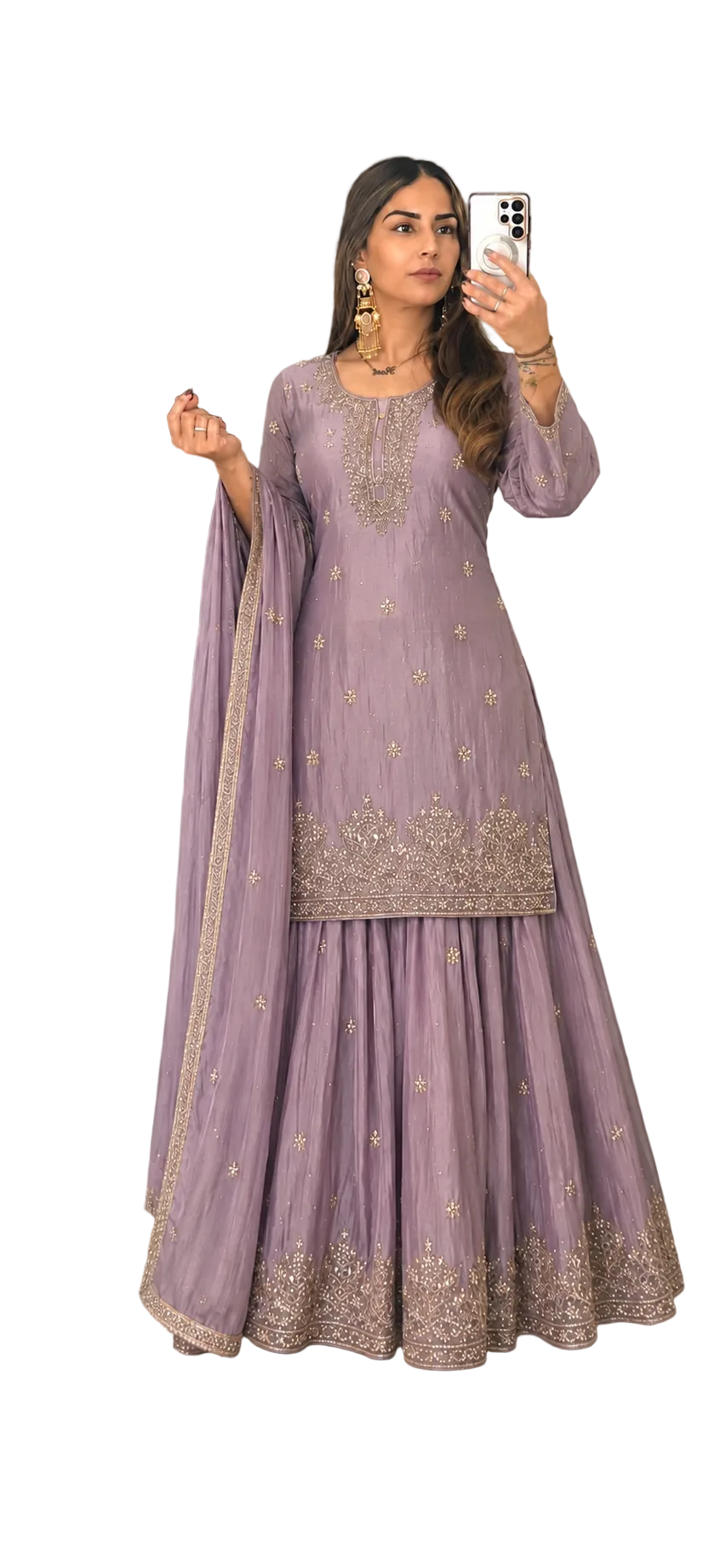 Lavender Silk Sharara