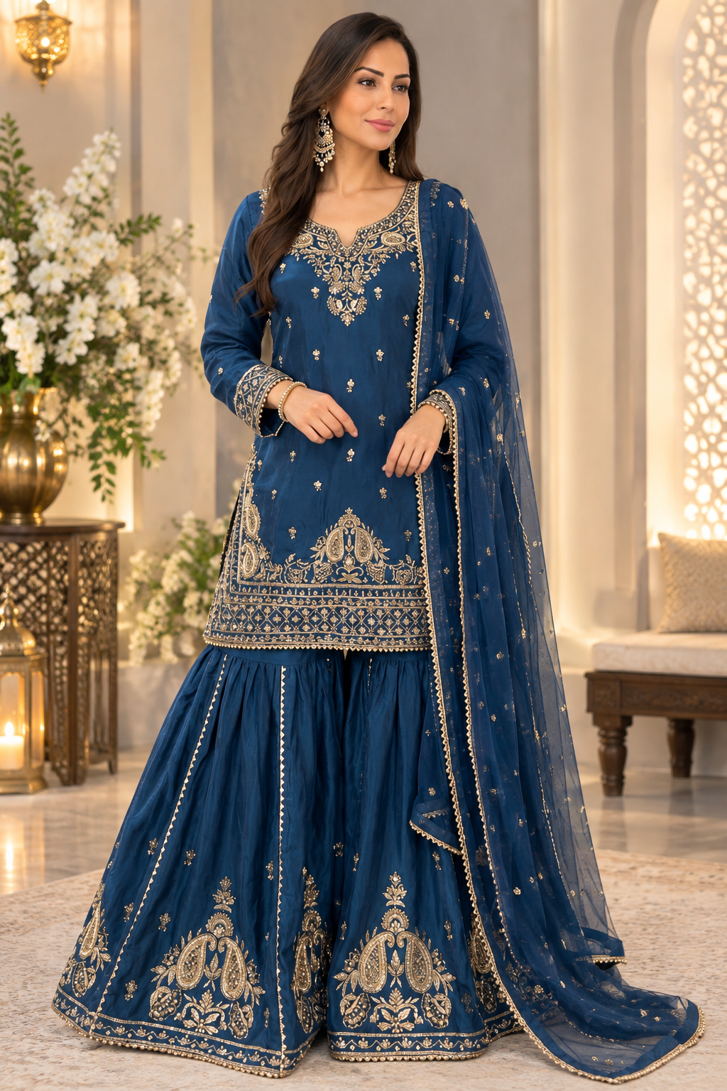 Pure Dechen Handcrafted Sharara