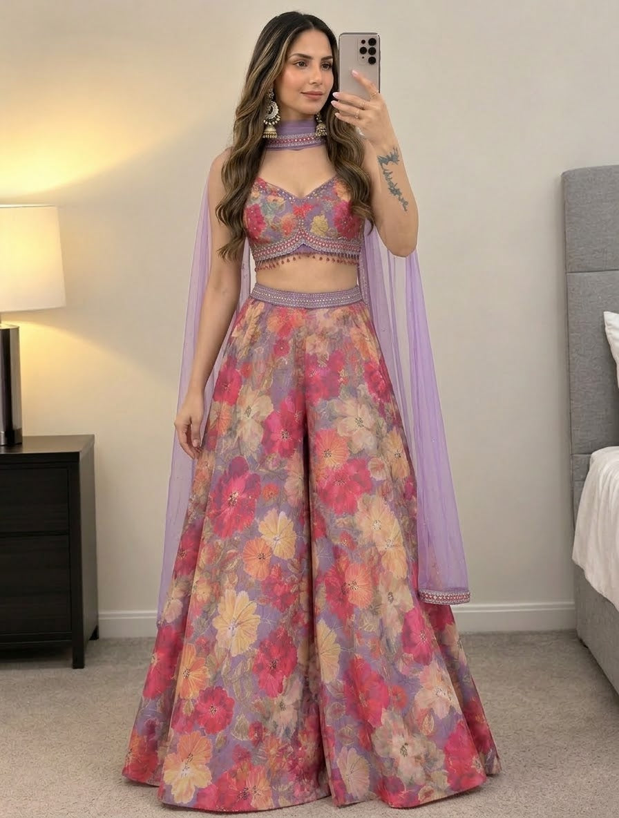 Satin Floral Dress