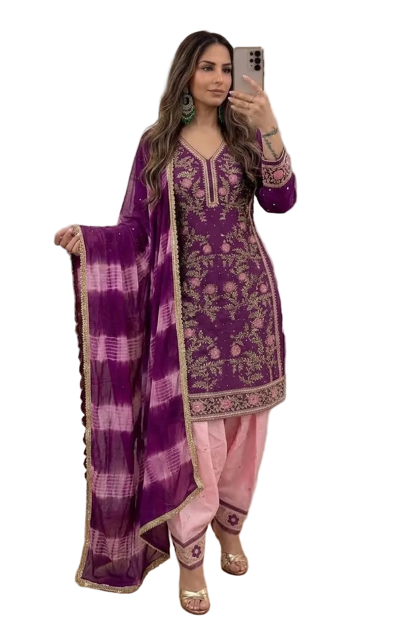 Purple And Pink Floral Suit