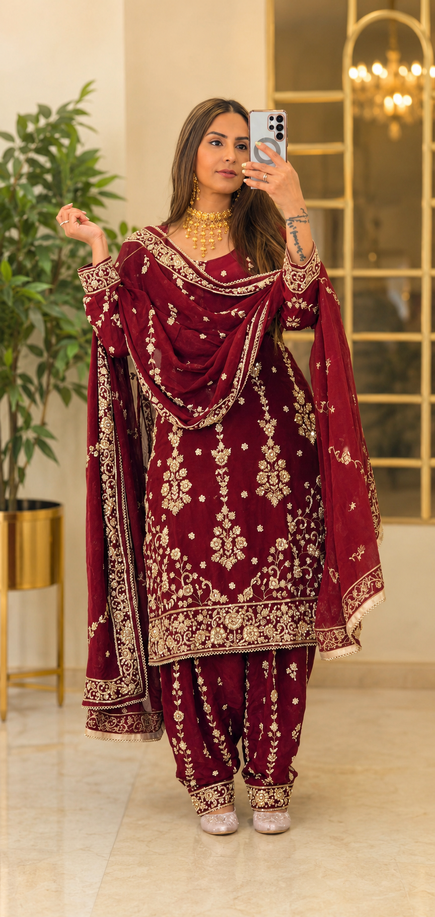 Bridal Suit Pure Fabric Dabka Work