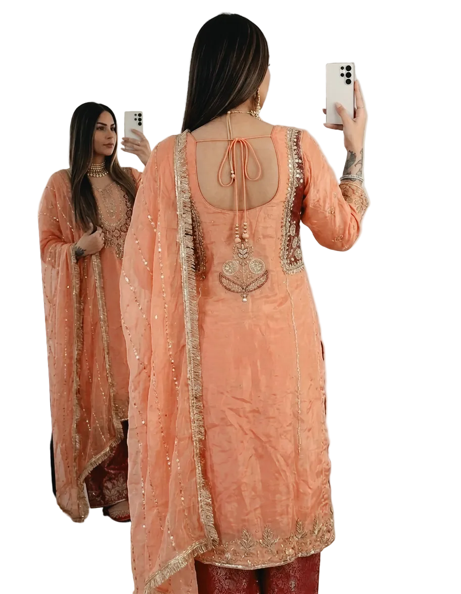 Gorgeous Contrast Crepe+Kheenkhaab