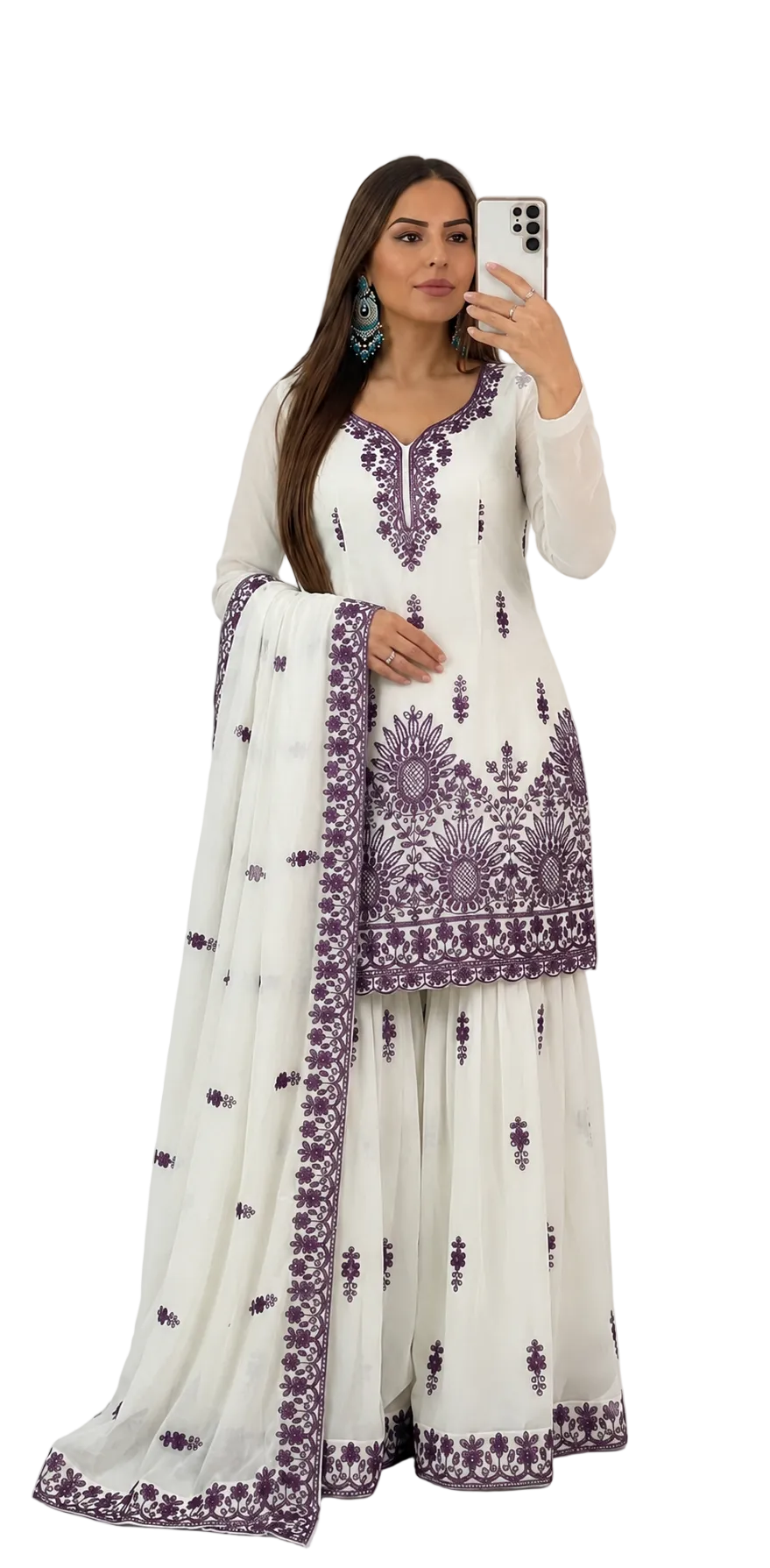 Thread Embroidered Sharara