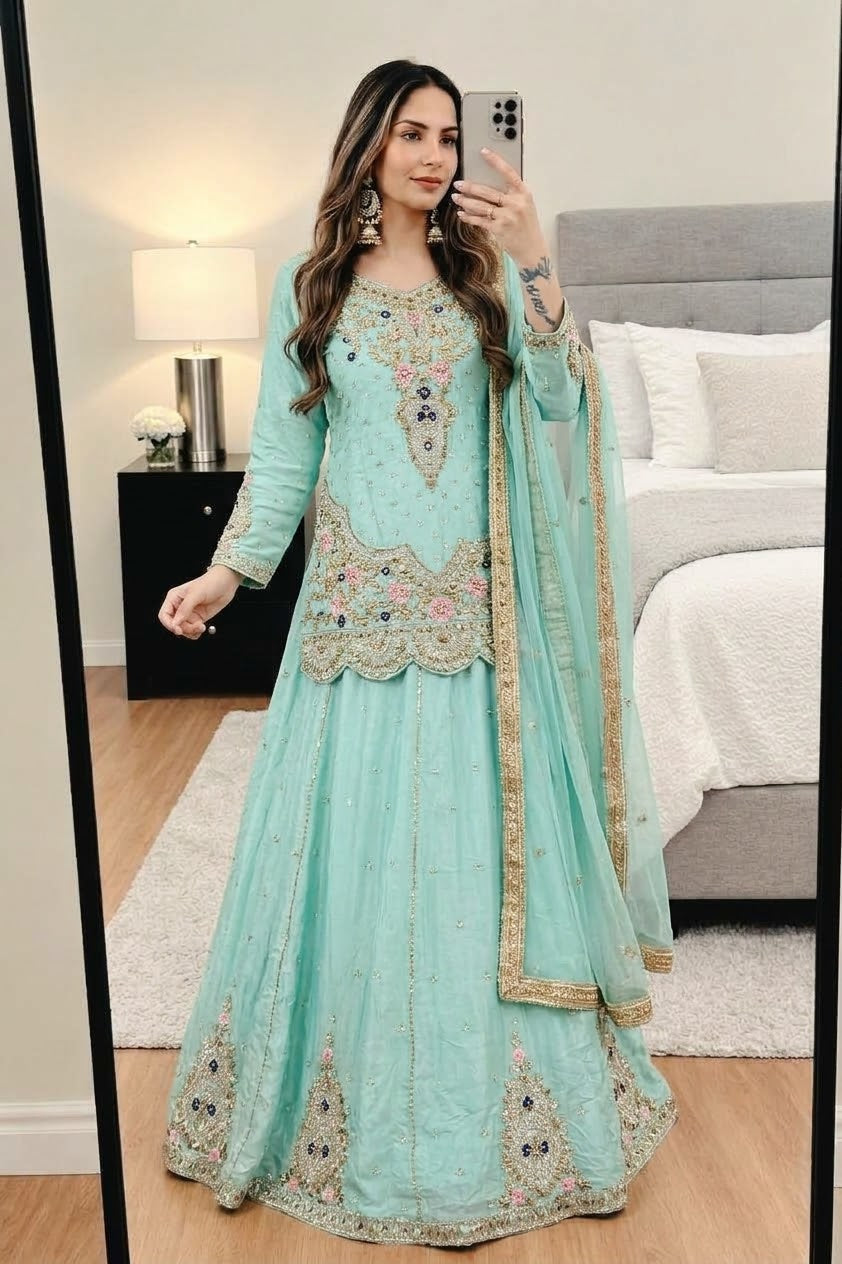 Desginer Kurti Style Lehenga