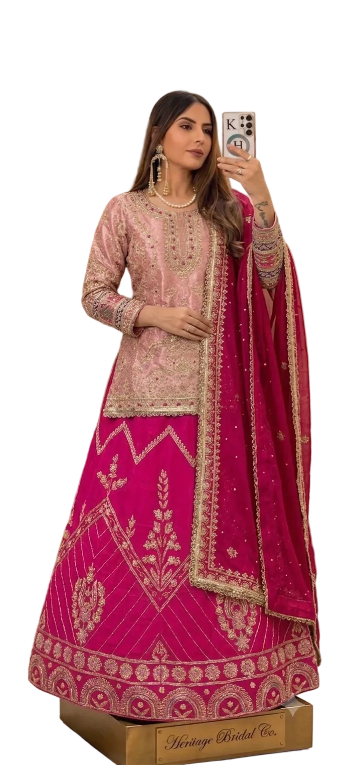 Contrast Handwork Lehenga