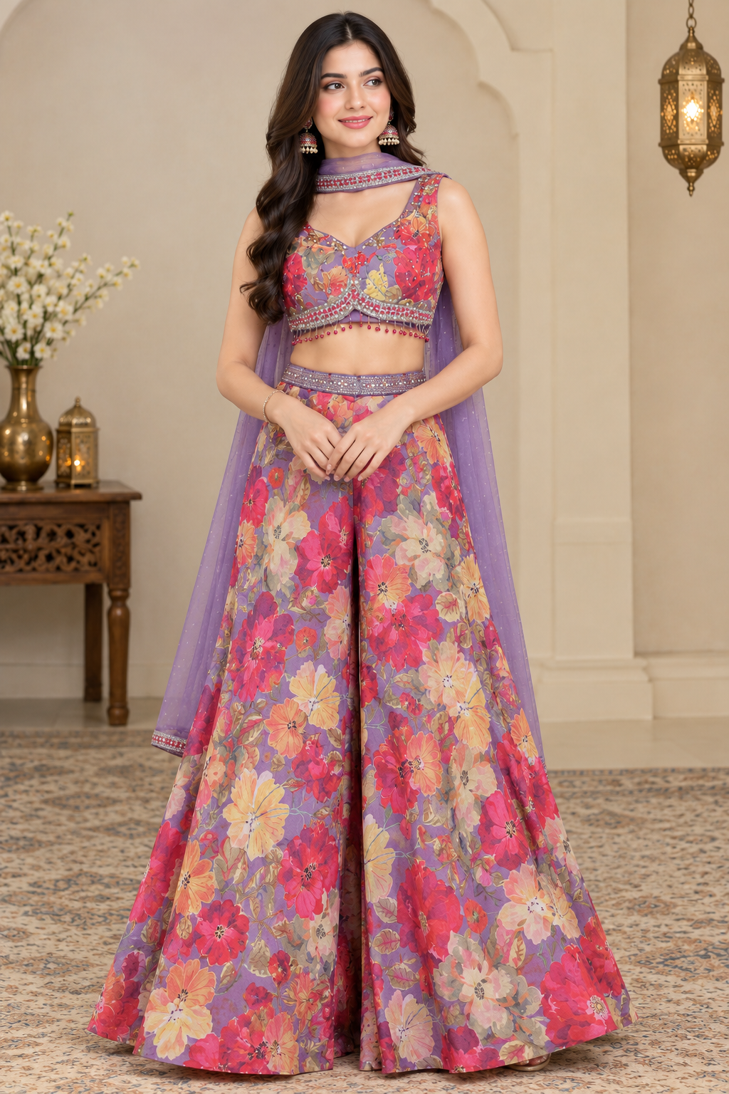 Satin Floral Dress