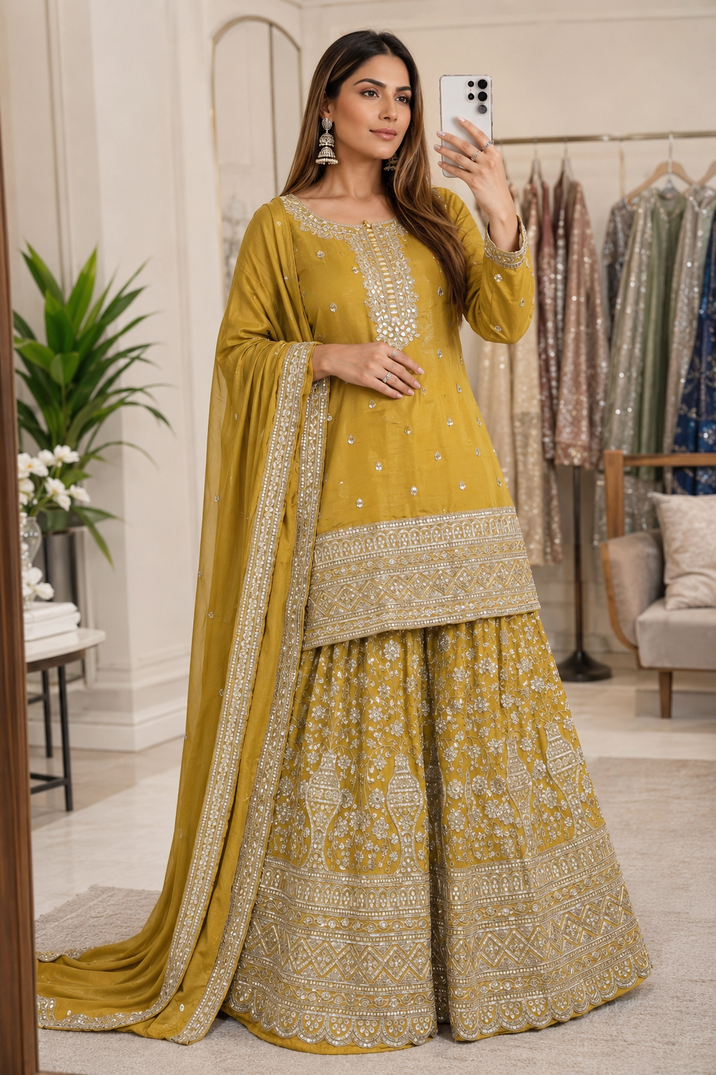 ShimmerSilk Glam Sharara