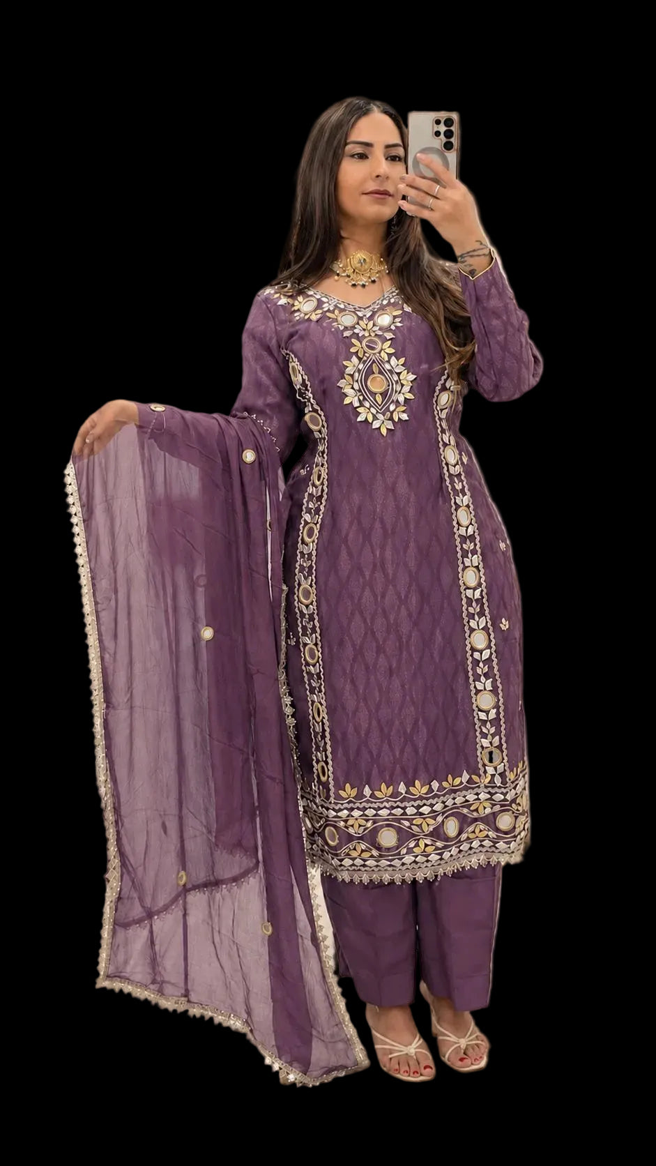 GotaPatti Mirror Plazzo Pant